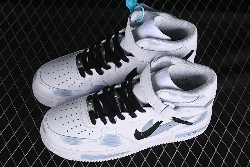 All categories Nk Air Force 1 Air Force series Nk Air Force 1 Mid Air Force mid-top Nk Air Force 1 Mid Hand-painted Fractured Three-hook shadow Inkjet painting Air Force 1 strap mid-top casual sneakers CW2289-111